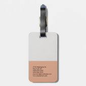 Ihr Name Trendy Modern Minimalistisch Gepäckanhänger (Rückseite vertikal)