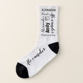 Ihr Name Typografie Zitronen Punkte geometrisch Socken (Links - Außen)
