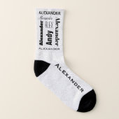 Ihr Name Typografie Zitronen Punkte geometrisch Socken (Rechts - Außen)