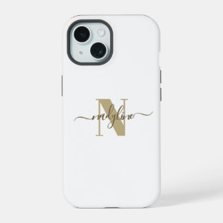 Ihr Name und Anfangsbuchstabe personalisieren iPhone 15 Hülle