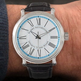 Ihr Name und der Name des Sportteams. Sportfan Armbanduhr