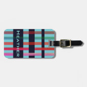 Ihr Name und die farbenfrohen Weberstreifen auf we Gepäckanhänger (Vorderseite horizontal)