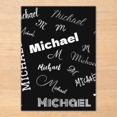 Ihr Name und Ihr benutzerdefiniertes Monogramm-Mus Acryleinladungen (Vorderseite)