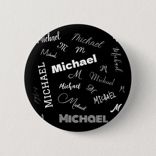 Ihr Name und Ihr benutzerdefiniertes Monogramm-Mus Button (Vorderseite)