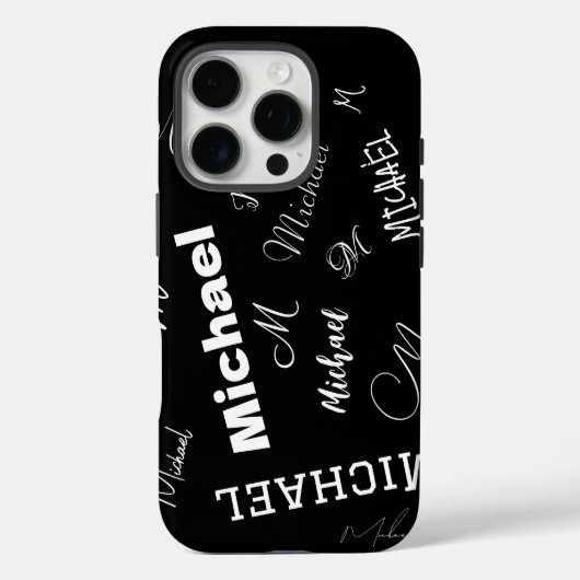 Ihr Name und Ihr benutzerdefiniertes Monogramm-Mus Case-Mate iPhone Hülle (Rückseite)
