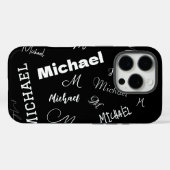 Ihr Name und Ihr benutzerdefiniertes Monogramm-Mus Case-Mate iPhone Hülle (Rückseite (Horizontal))