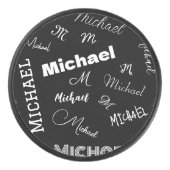 Ihr Name und Ihr benutzerdefiniertes Monogramm-Mus Eishockey Puck (Vorderseite)