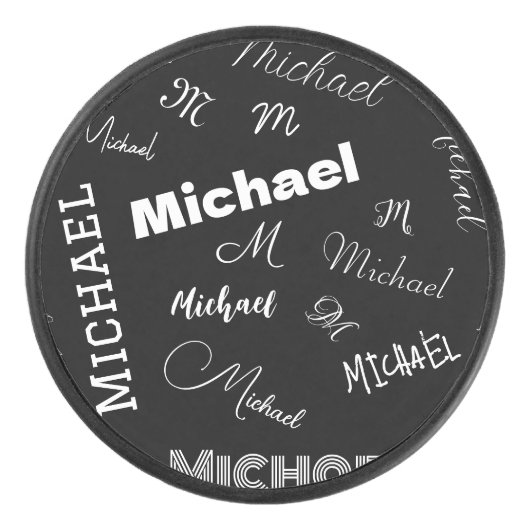 Ihr Name und Ihr benutzerdefiniertes Monogramm-Mus Eishockey Puck (Vorderseite)