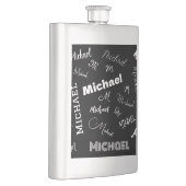 Ihr Name und Ihr benutzerdefiniertes Monogramm-Mus Flachmann (Rechts)