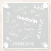 Ihr Name und Ihr benutzerdefiniertes Monogramm-Mus Glasuntersetzer (Rückseite)