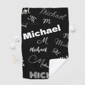 Ihr Name und Ihr benutzerdefiniertes Monogramm-Mus Golfhandtuch (Insitu)