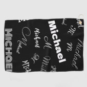 Ihr Name und Ihr benutzerdefiniertes Monogramm-Mus Golfhandtuch (Horizontal)