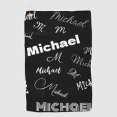 Ihr Name und Ihr benutzerdefiniertes Monogramm-Mus Golfhandtuch (Vorderseite)