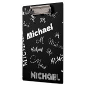 Ihr Name und Ihr benutzerdefiniertes Monogramm-Mus Klemmbrett (Links)