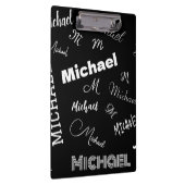 Ihr Name und Ihr benutzerdefiniertes Monogramm-Mus Klemmbrett (Rechts)