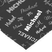 Ihr Name und Ihr benutzerdefiniertes Monogramm-Mus Kurzer Tischläufer (Ecke)