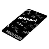 Ihr Name und Ihr benutzerdefiniertes Monogramm-Mus Magnet (Linke Seite)