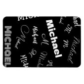 Ihr Name und Ihr benutzerdefiniertes Monogramm-Mus Magnet (Horizontal)