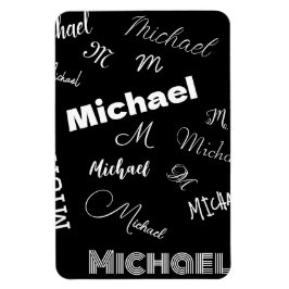 Ihr Name und Ihr benutzerdefiniertes Monogramm-Mus Magnet