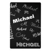 Ihr Name und Ihr benutzerdefiniertes Monogramm-Mus Mini Klemmbrett (Rückseite)