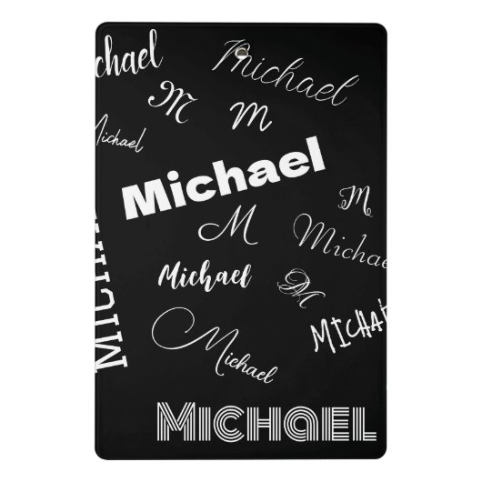 Ihr Name und Ihr benutzerdefiniertes Monogramm-Mus Mini Klemmbrett (Rückseite)