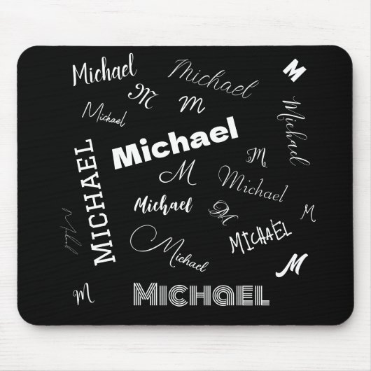 Ihr Name und Ihr benutzerdefiniertes Monogramm-Mus Mousepad (Vorne)