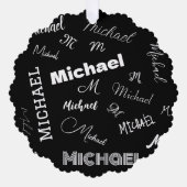 Ihr Name und Ihr benutzerdefiniertes Monogramm-Mus Ornament Karte (Vorderseite)