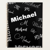 Ihr Name und Ihr benutzerdefiniertes Monogramm-Mus Planer (Vorderseite)