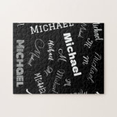 Ihr Name und Ihr benutzerdefiniertes Monogramm-Mus Puzzle (Horizontal)