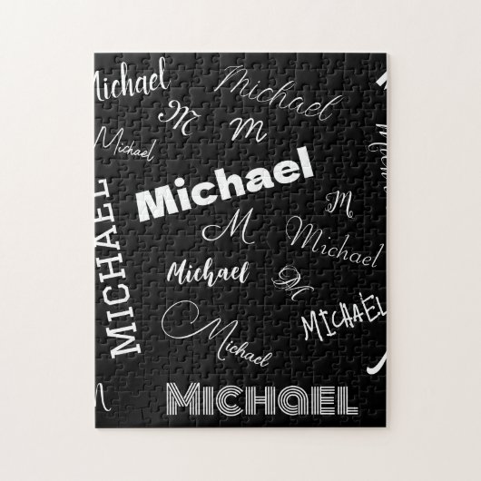 Ihr Name und Ihr benutzerdefiniertes Monogramm-Mus Puzzle (Vertikal)