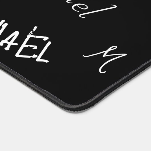 Ihr Name und Ihr benutzerdefiniertes Monogramm-Mus Schreibtischunterlage (Ecke)