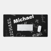 Ihr Name und Ihr benutzerdefiniertes Monogramm-Mus Schreibtischunterlage (Tastatur & Maus)