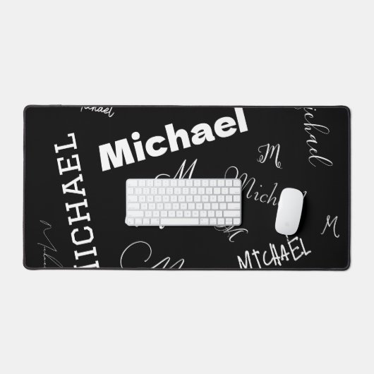 Ihr Name und Ihr benutzerdefiniertes Monogramm-Mus Schreibtischunterlage (Tastatur & Maus)