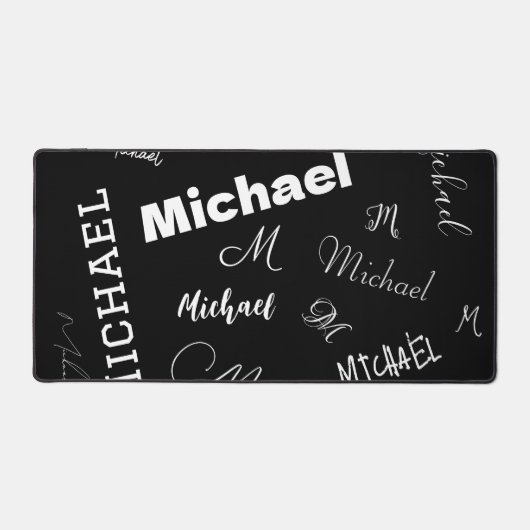 Ihr Name und Ihr benutzerdefiniertes Monogramm-Mus Schreibtischunterlage (Vorderseite)