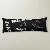 Ihr Name und Ihr benutzerdefiniertes Monogramm-Mus Seitenschläferkissen (Rückseite)