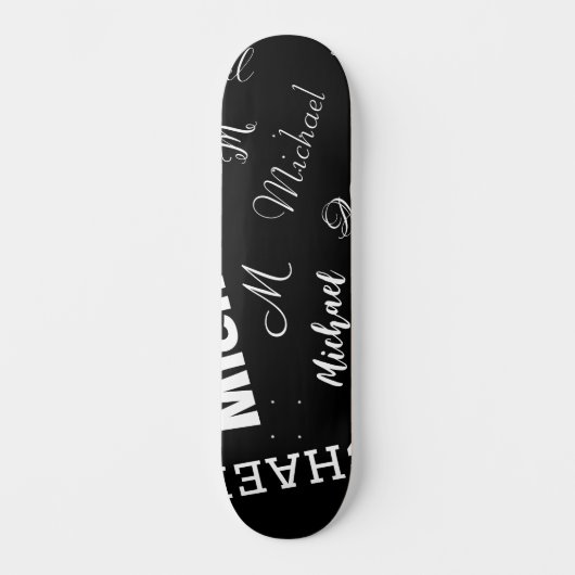 Ihr Name und Ihr benutzerdefiniertes Monogramm-Mus Skateboard (Vorderseite)