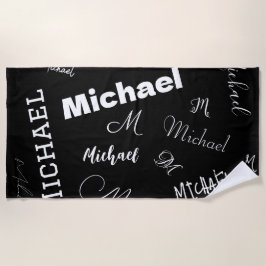 Ihr Name und Ihr benutzerdefiniertes Monogramm-Mus Strandtuch
