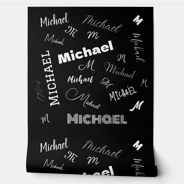 Ihr Name und Ihr benutzerdefiniertes Monogramm-Mus Tapete (Abrollen)