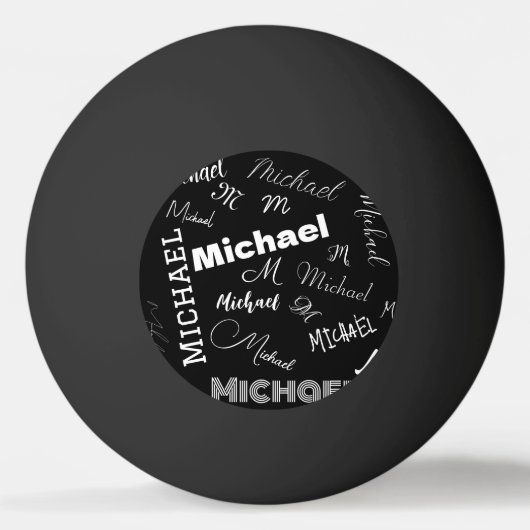 Ihr Name und Ihr benutzerdefiniertes Monogramm-Mus Tischtennisball (Vorderseite)