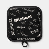 Ihr Name und Ihr benutzerdefiniertes Monogramm-Mus Topflappen (Vorderseite)