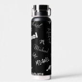 Ihr Name und Ihr benutzerdefiniertes Monogramm-Mus Trinkflasche (Rückseite)