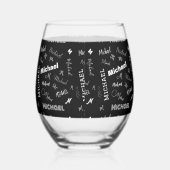 Ihr Name und Ihr benutzerdefiniertes Monogramm-Mus Weinglas Ohne Stiel (Rechts)