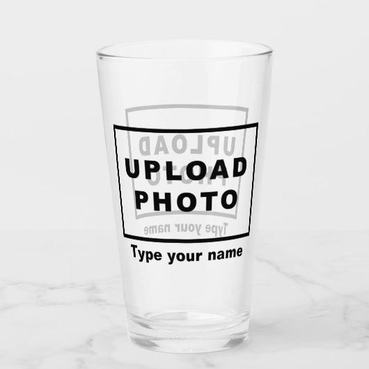 Ihr Name und Ihr Foto auf Glass Cup Glas (Vorderseite)
