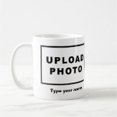 Ihr Name und Ihr Foto auf weißer Tasse (Links)