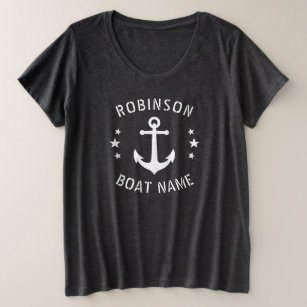 Ihr Name und Ihr Schiff Vintage Ankerstars grau &  Große Größe T-Shirt