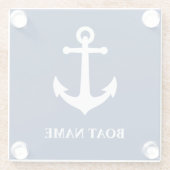 Ihr Name und Ihr Vintager nautischer Anker Glasuntersetzer (Rückseite)