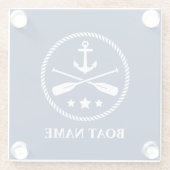 Ihr Name und Ihre Ankerbühne Oars & Stars Glasuntersetzer (Rückseite)