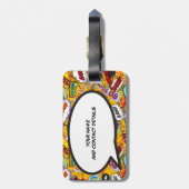 Ihr Name und Ihre Nachricht Sprechblase Spaß Retro Gepäckanhänger (Rückseite vertikal)