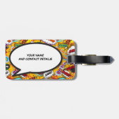 Ihr Name und Ihre Nachricht Sprechblase Spaß Retro Gepäckanhänger (Rückseite horizontal)