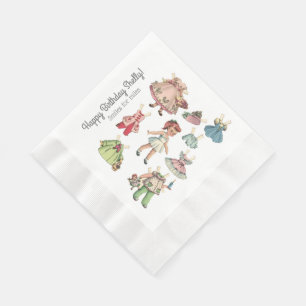 Ihr Name und Ihre Nachricht Vintage Puppenstufe Pa Serviette